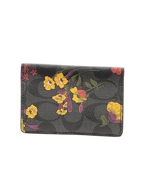 Coach Signature Floral Compact Billfold Wallet / ID Case EUC